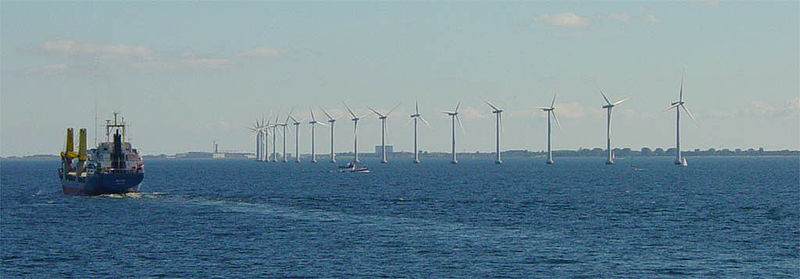 Parque eólico Middelgrunden. Dinamarca produjo durante 2020 un 61% de su electricidad a partir de energía eólica y solar.